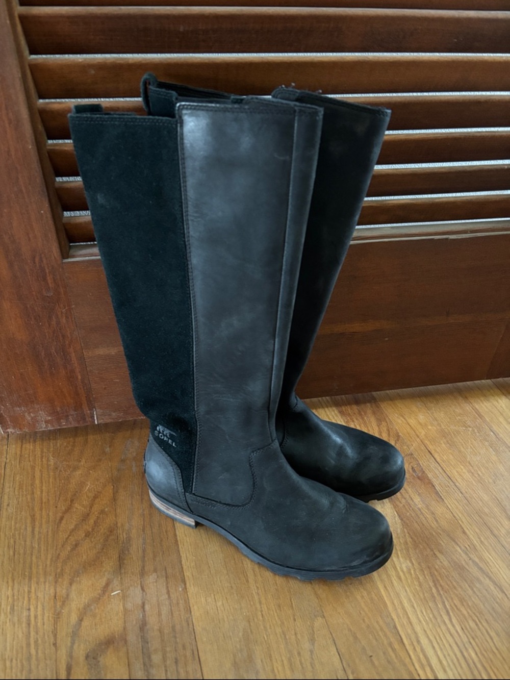 Sorel Tall Black Leather & Suede Boots